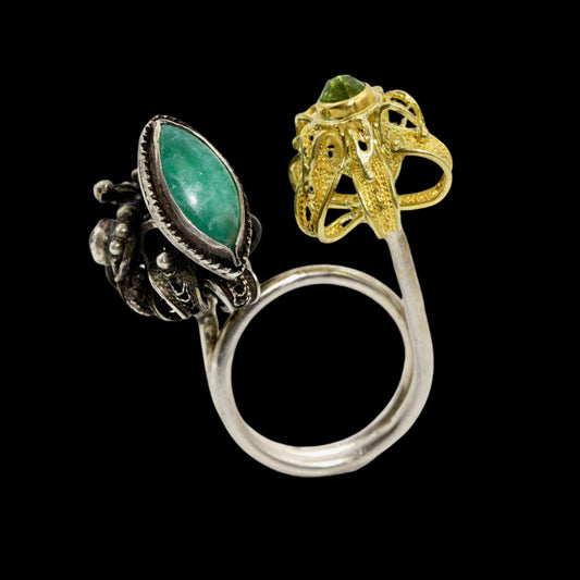 Ring Silver and gold adjustable size
