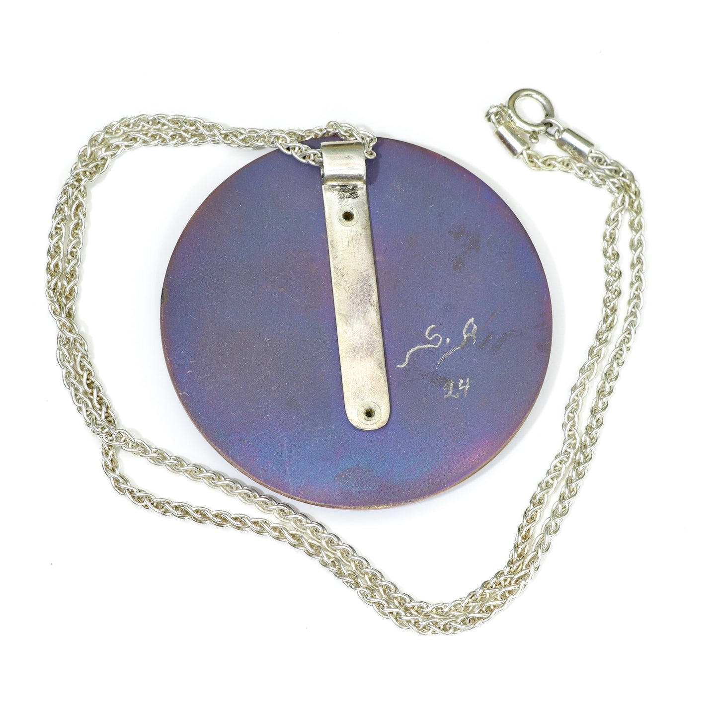 Pendant Titanium with sterling silver chain