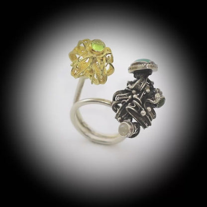 Ring Silver and gold adjustable size